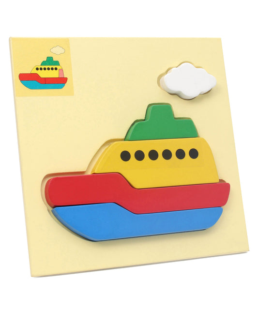 Wooden Ship Puzzle Multicolor - 5 Pieces Woods for Dudes