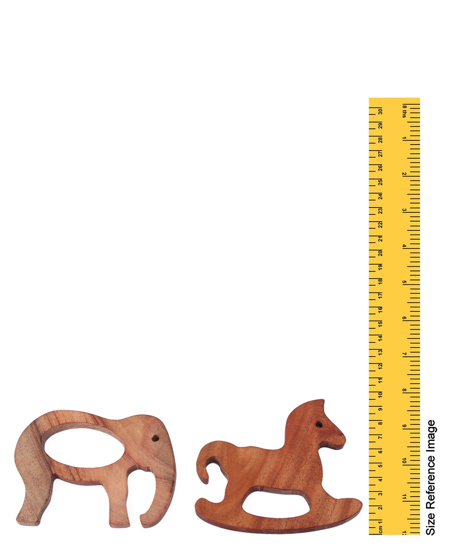 Animal Shaped Neem Wood Teether Pack of 2 - (Color May Vary) Woods for Dudes