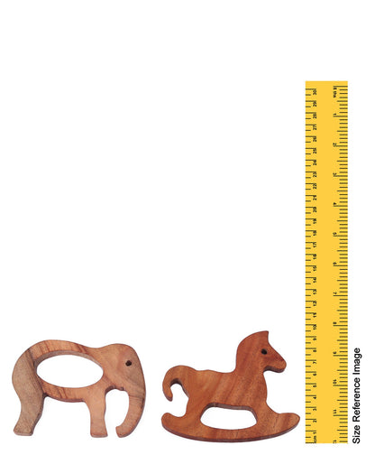 Animal Shaped Neem Wood Teether Pack of 2 - (Color May Vary) Woods for Dudes