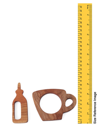 Neem Sipper & Cup Shaped Wood Teether Pack of 2 - Brown Woods for Dudes