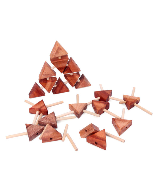 Tri Connect Linking Block Wooden Toy - Brown Woods for Dudes