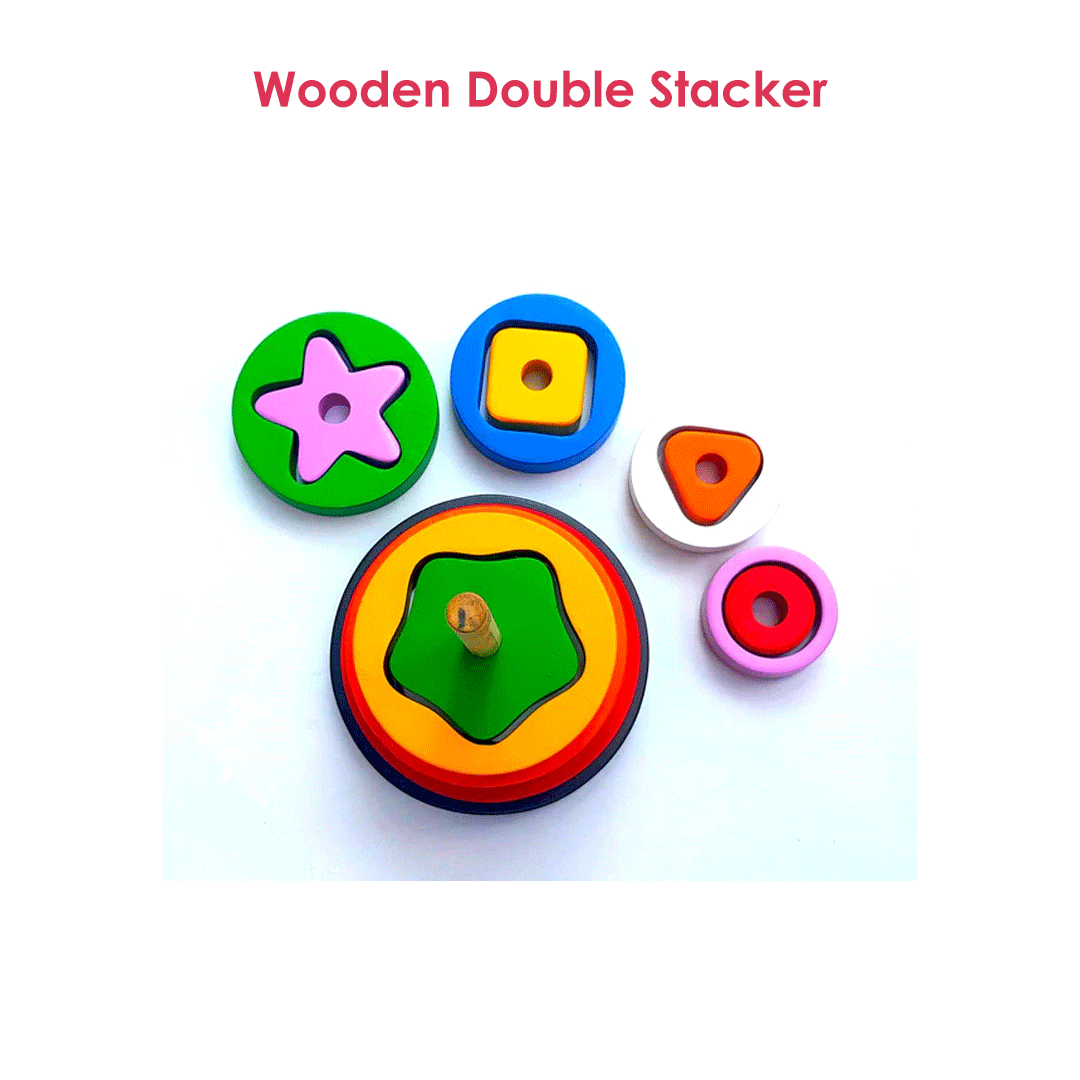 Wooden Double Stacker Toy Woods for Dudes