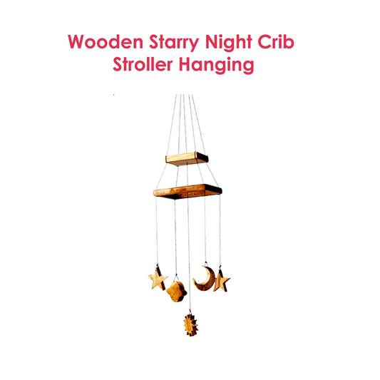 Wooden Starry Night Crib Stroller Hanging Toy Woods for Dudes