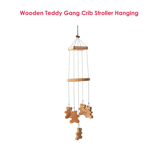 Wooden Teddy Gang Crib Stroller Hanging Toy Woods for Dudes