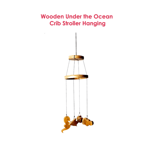 Wooden Under the Ocean Crib Stroller Hanging Toy Woods for Dudes