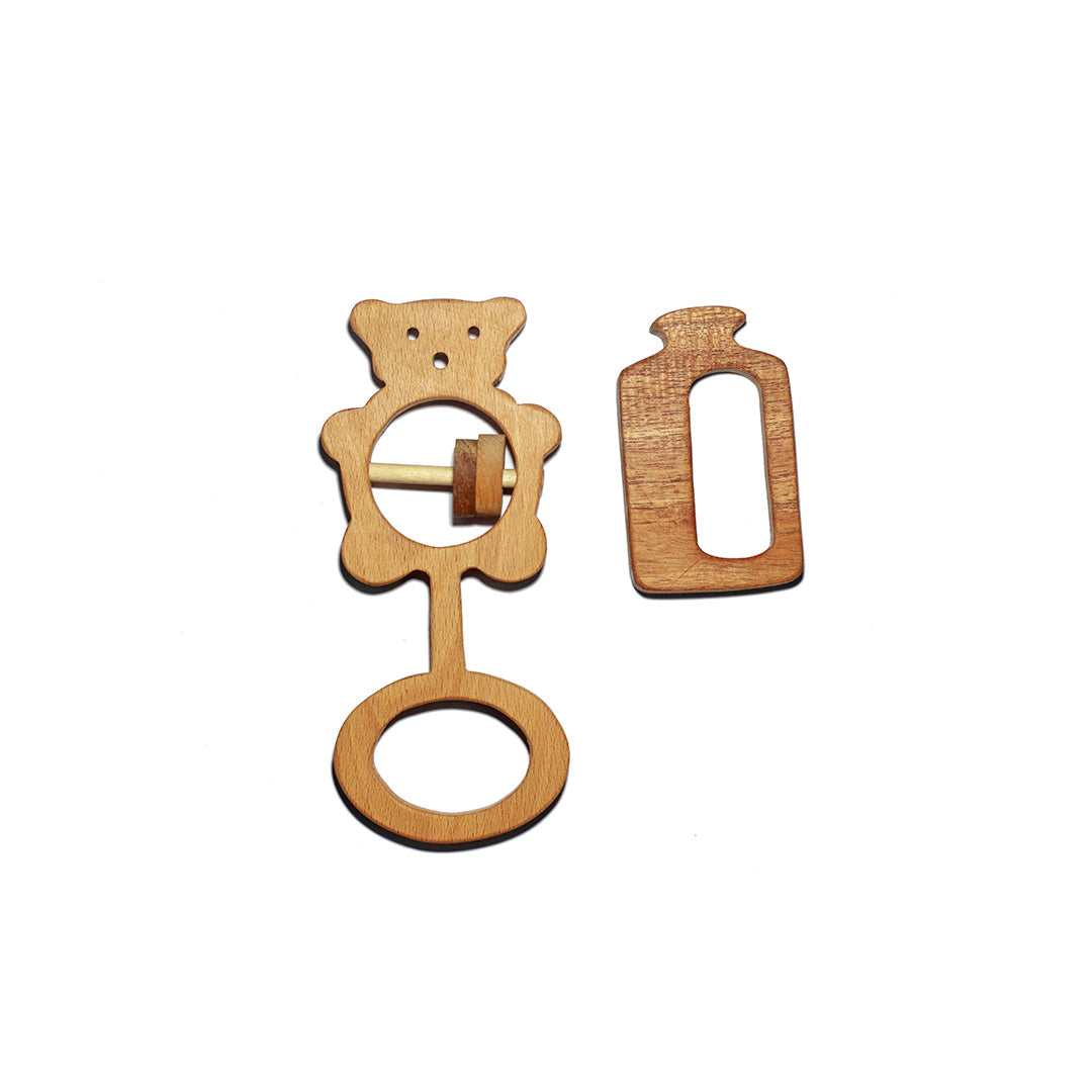 Teddy Buddy Wooden Rattle Woods for Dudes