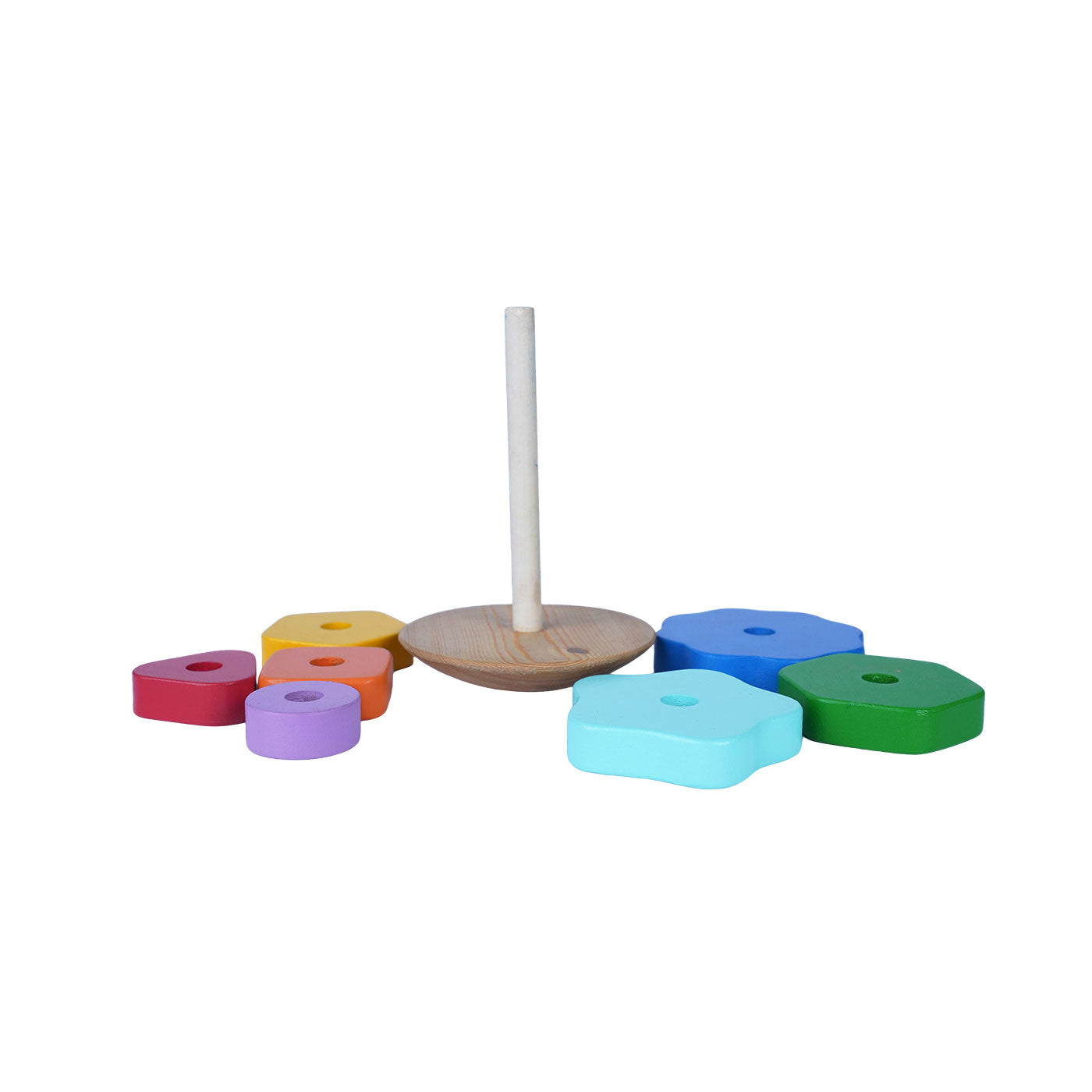 Wooden Stacker Round Base: Educational Toy for Toddlers Woods for Dudes