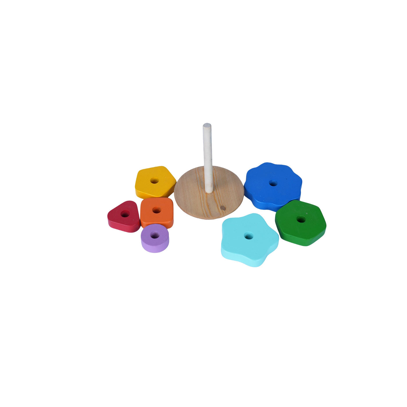 Wooden Stacker Round Base: Educational Toy for Toddlers Woods for Dudes