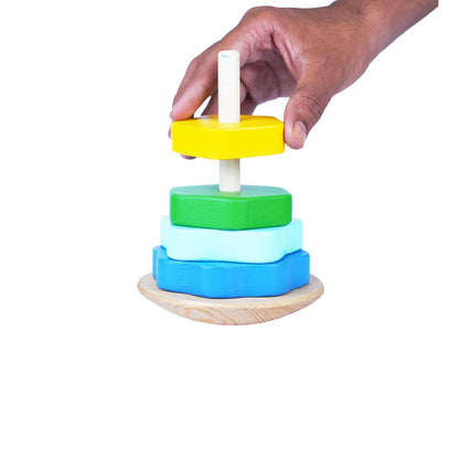 Wooden Stacker Round Base: Educational Toy for Toddlers Woods for Dudes