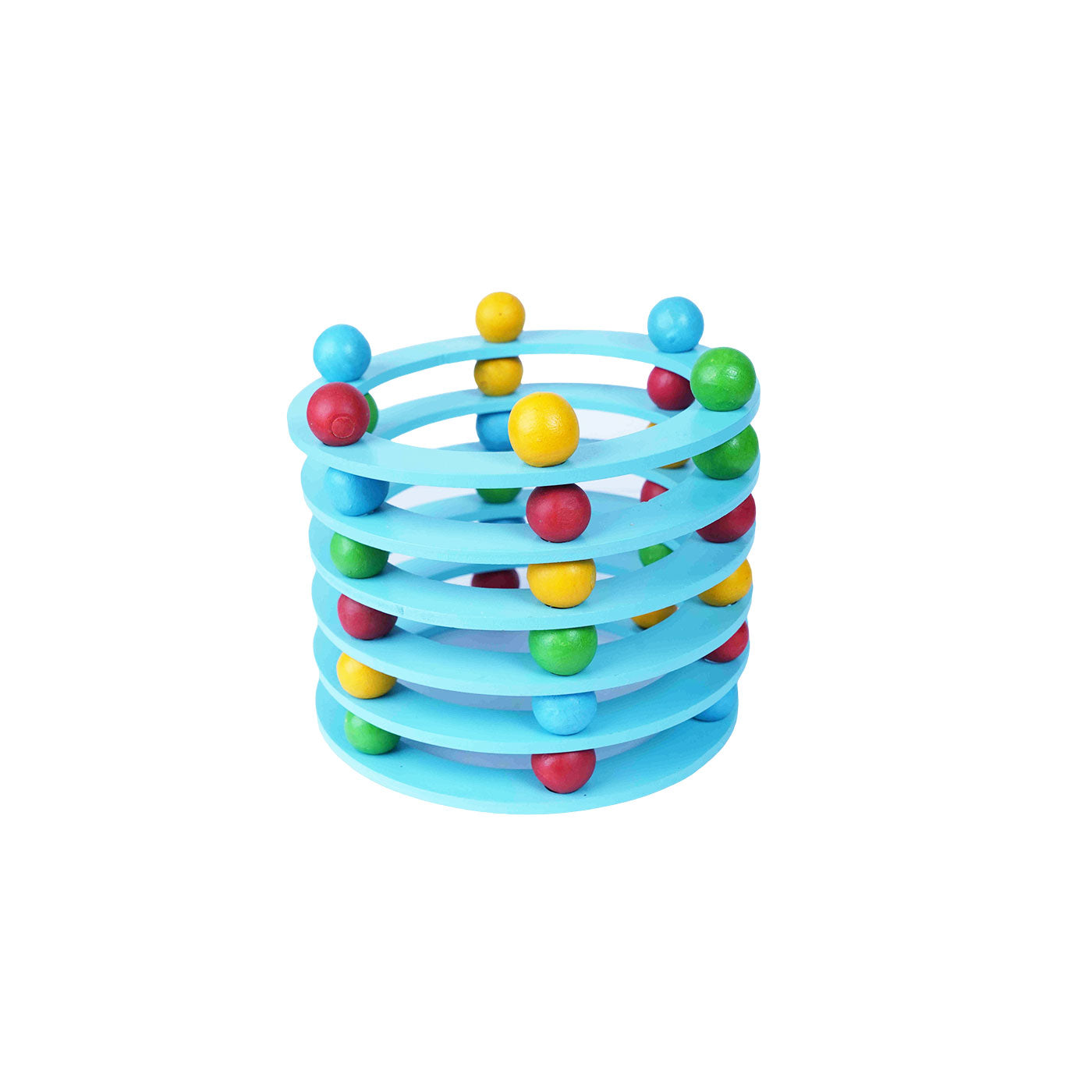 BALL STACKING TOWERS (BIG) CIRCLE - Wooden Rainbow Ball Tower Stacking Blocks Woods for Dudes