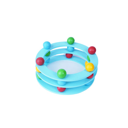 BALL STACKING TOWERS (BIG) CIRCLE - Wooden Rainbow Ball Tower Stacking Blocks Woods for Dudes