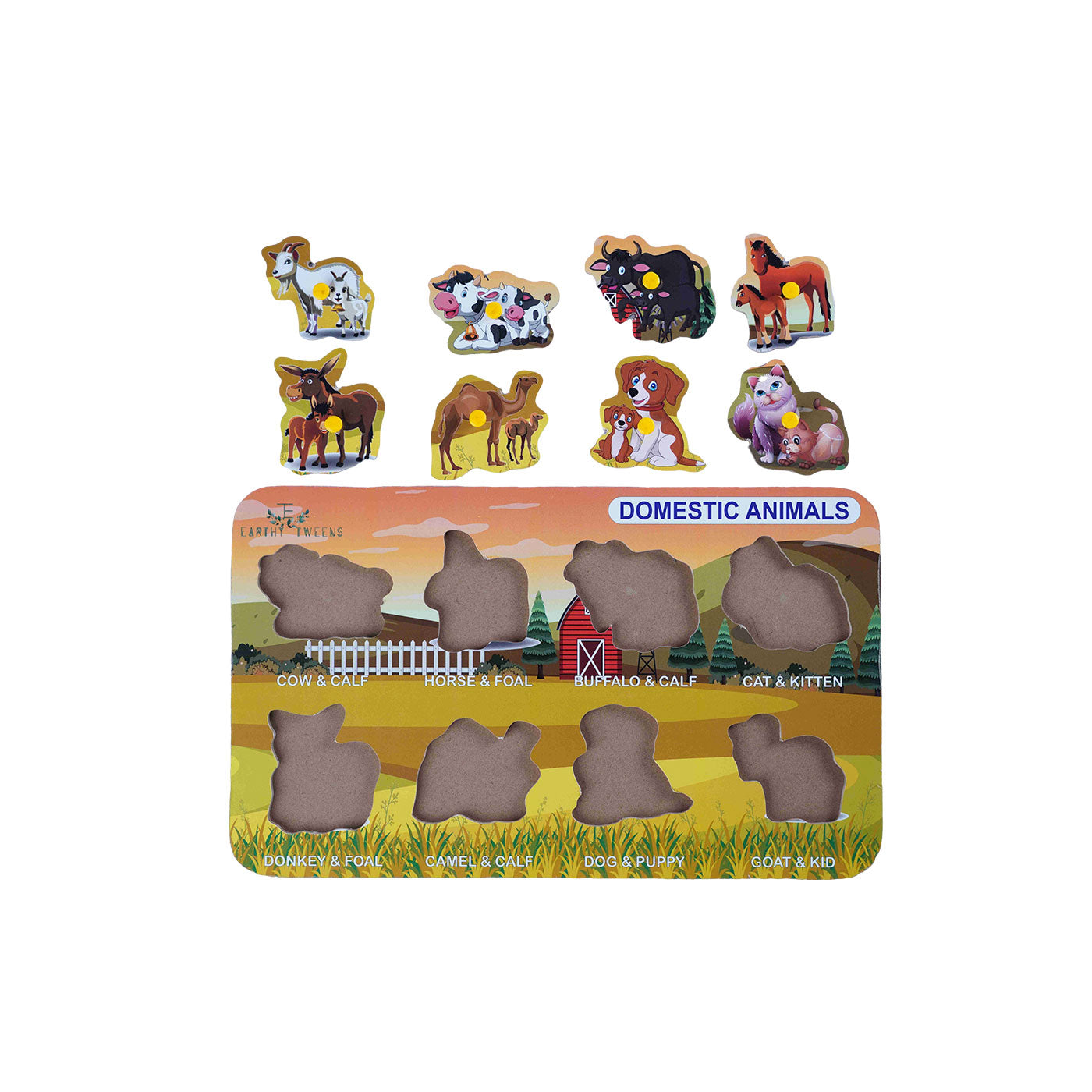 Domestic Animals Puzzle: Fun Learning Toy for Kids Woods for Dudes