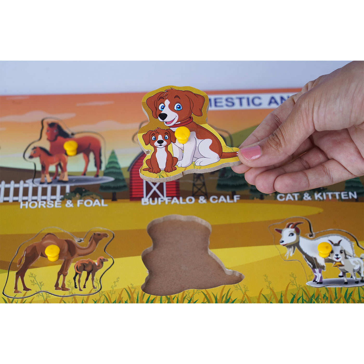 Domestic Animals Puzzle: Fun Learning Toy for Kids Woods for Dudes