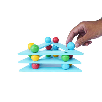 Ball Stacking Towers (Big) Triangle: Fun and Educational Toy Woods for Dudes