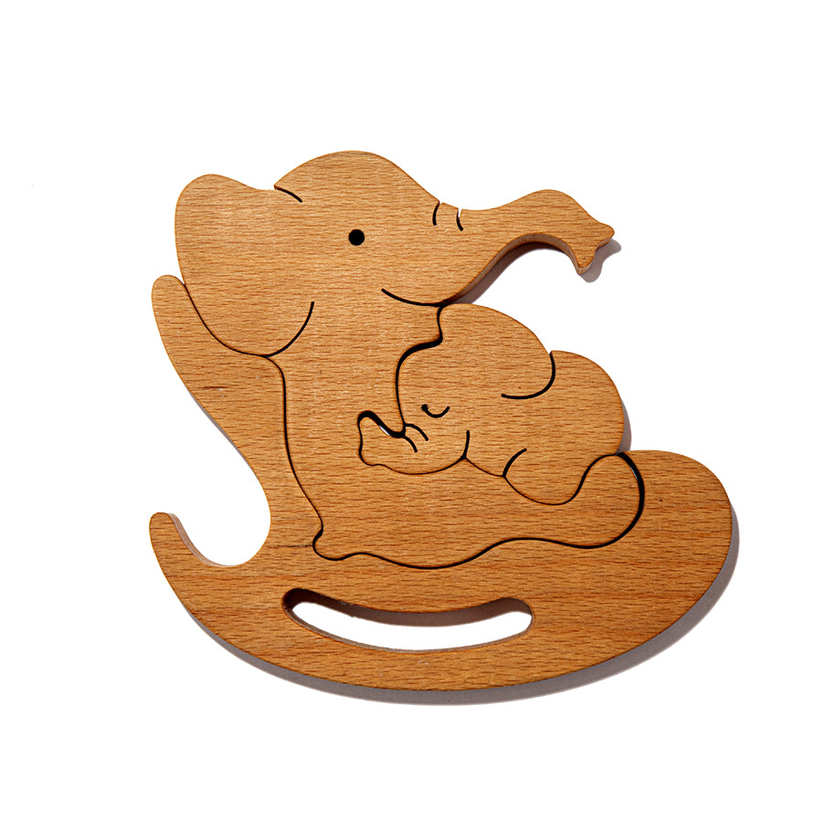 Mama Elephant Baby Elephant Puzzle Woods for Dudes