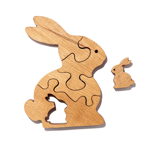 Bunny Rabbit and Baby Rabbit Puzzle Woods for Dudes