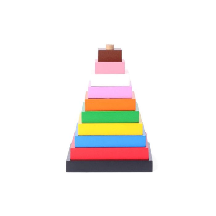 Square Shape Wooden Stacking Toy Multicolor - 9 Stacks Woods for Dudes